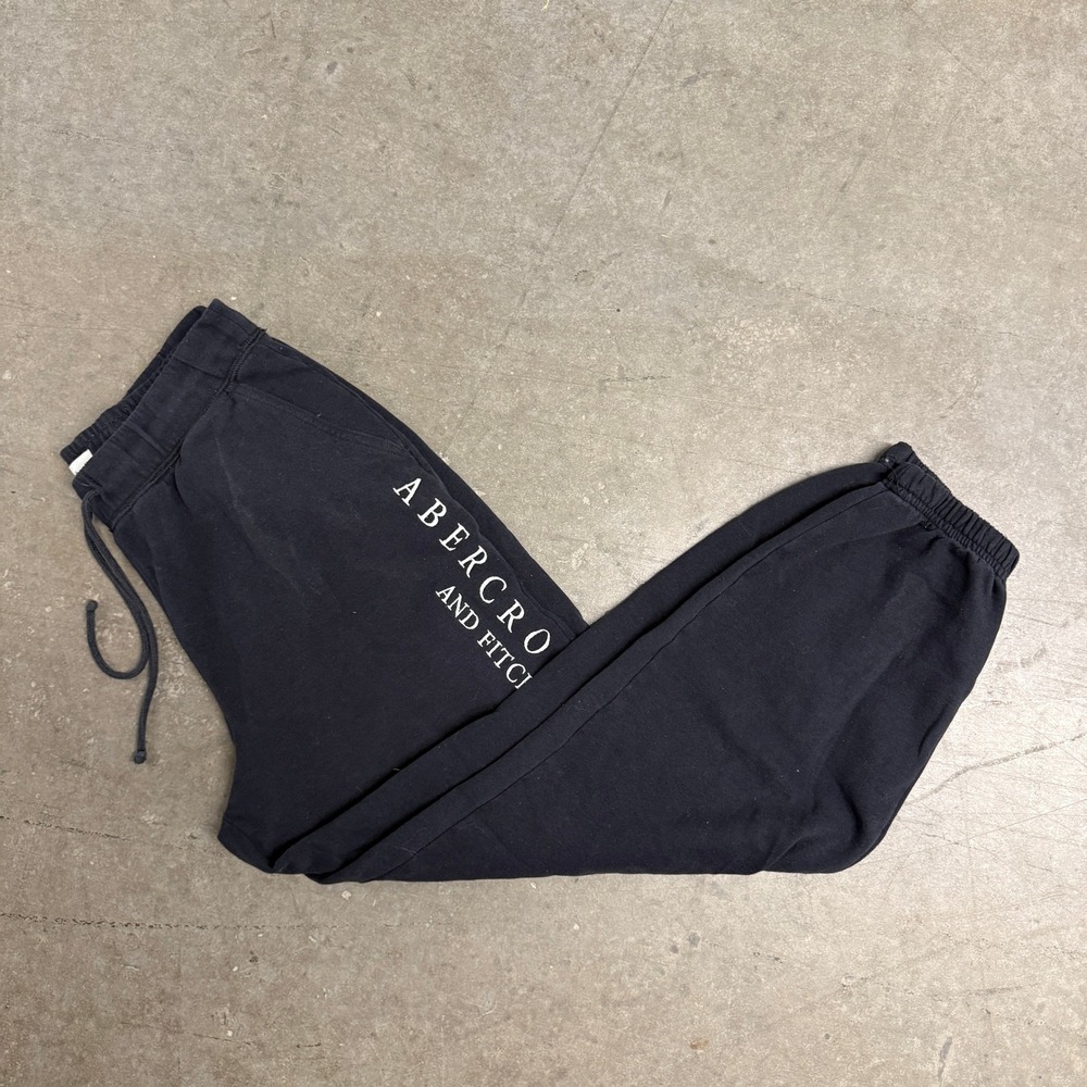 Abercrombie & Fitch Womens Soft A&F Collection Logo Jogger Sweatpants Black M